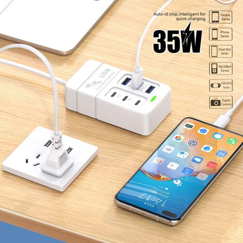 6 In 1 3PD 3USB 66w Fast Charger Power Socket Item | Buy 6 In 1 3PD 3USB 66w Fast Charger Power Socket | SPOP Enterprise Global